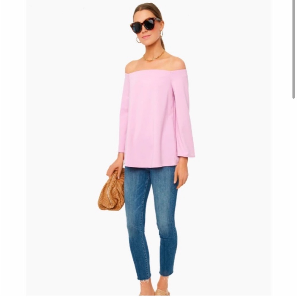 TUCKERNUCK Lilac Miranda Off the Shoulder Blouse Medium - Picture 2 of 7